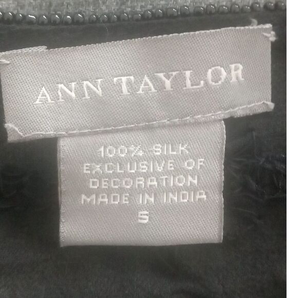 Ann Taylor 100% Silk Embellished Bolero Jacket Small Black - Picture 8 of 8